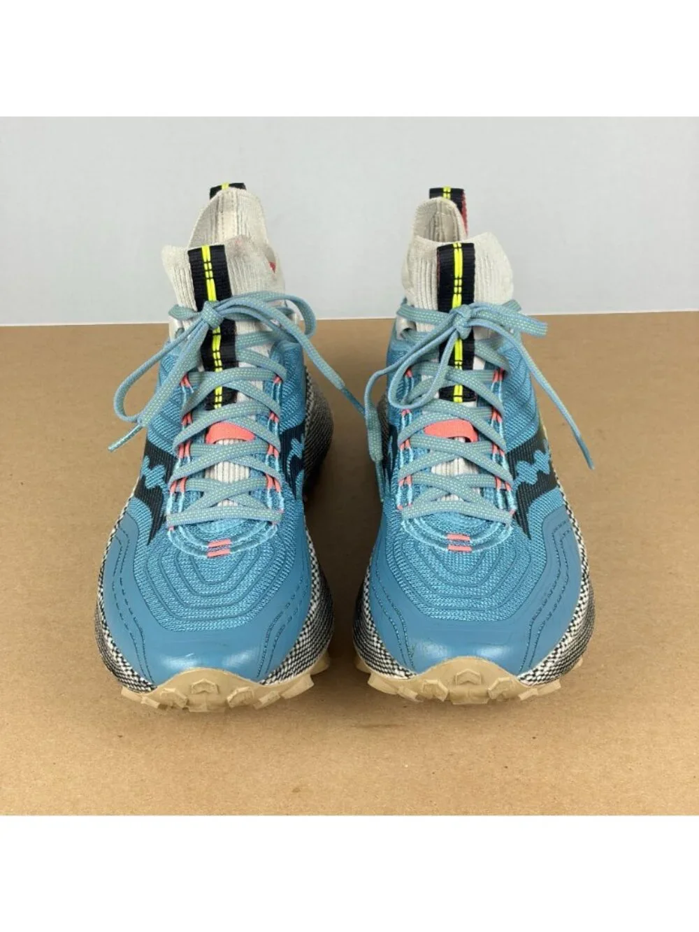 Saucony Athletic Shoes in Light Blue with Coral and Cream Accents